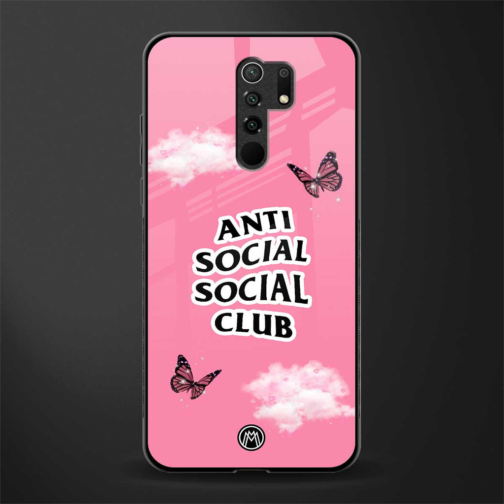anti social social club pink edition glass case for poco m2 image