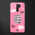 anti social social club pink edition glass case for poco m2 image