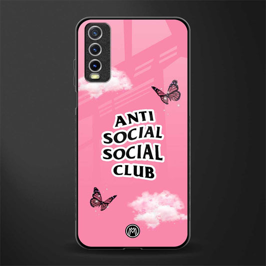 anti social social club pink edition glass case for vivo y12s image