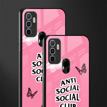 anti social social club pink edition glass case for oppo a53 image-2