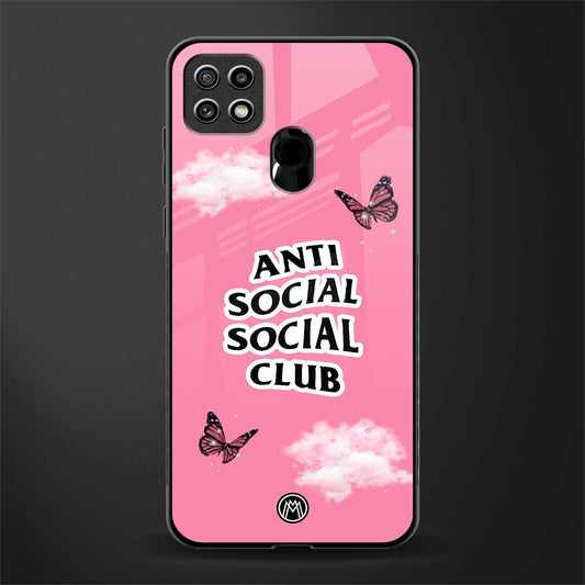 anti social social club pink edition glass case for oppo a15s image