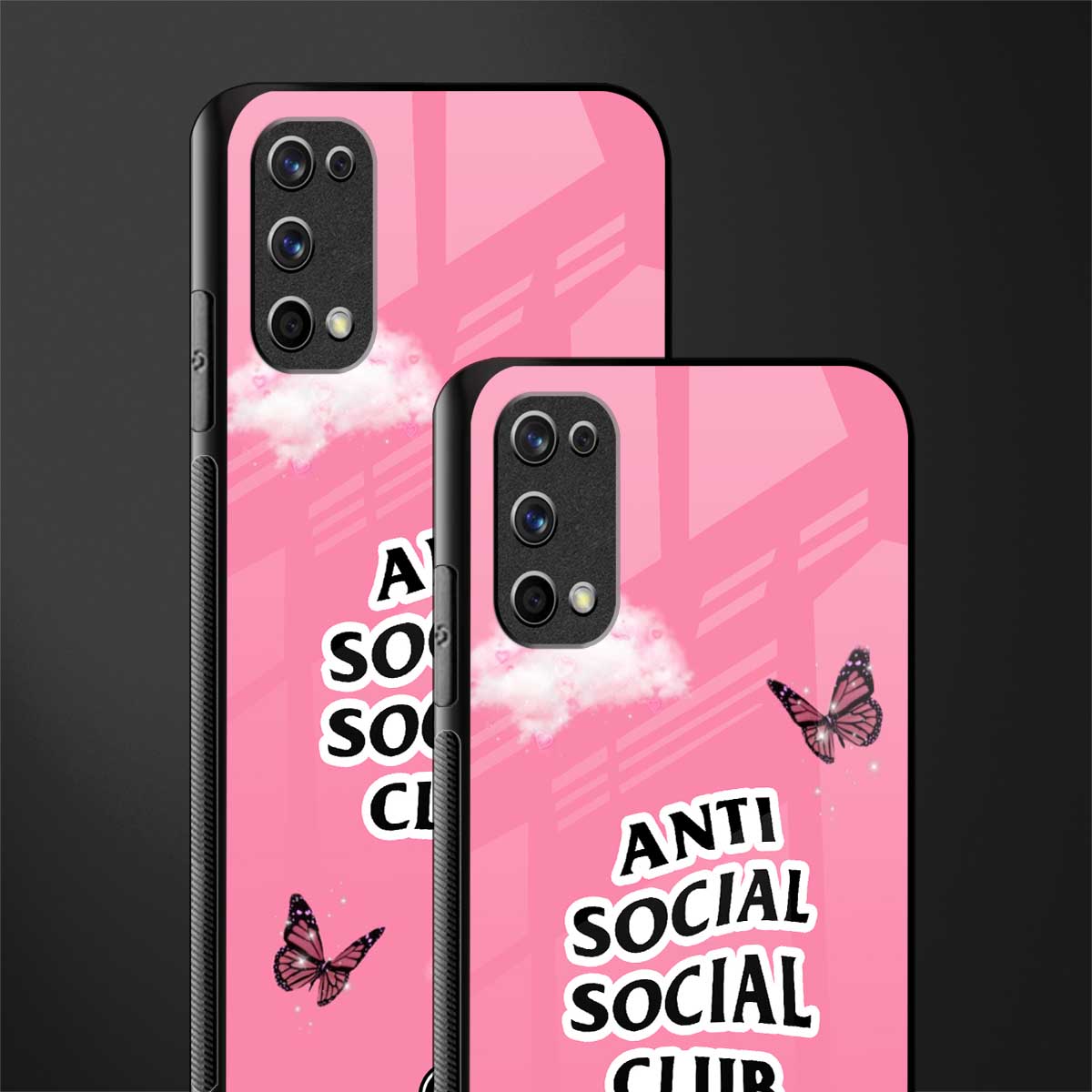 anti social social club pink edition glass case for realme 7 pro image-2