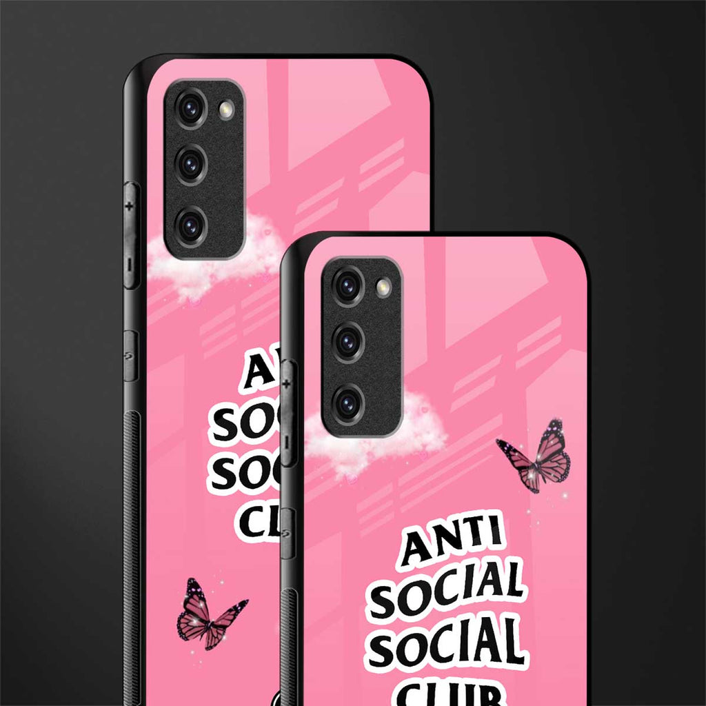 anti social social club pink edition glass case for samsung galaxy s20 fe image-2