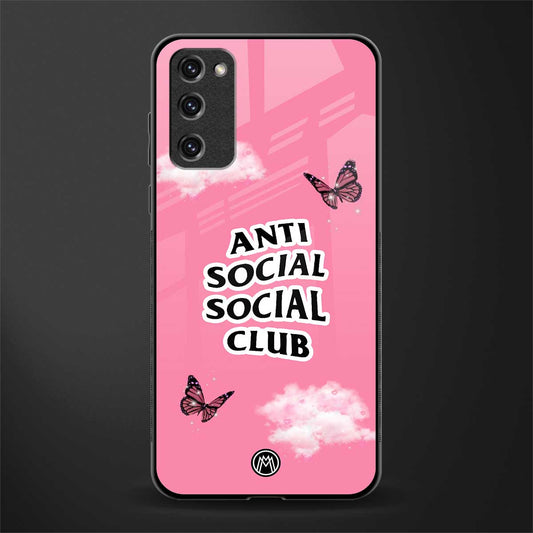 anti social social club pink edition glass case for samsung galaxy s20 fe image
