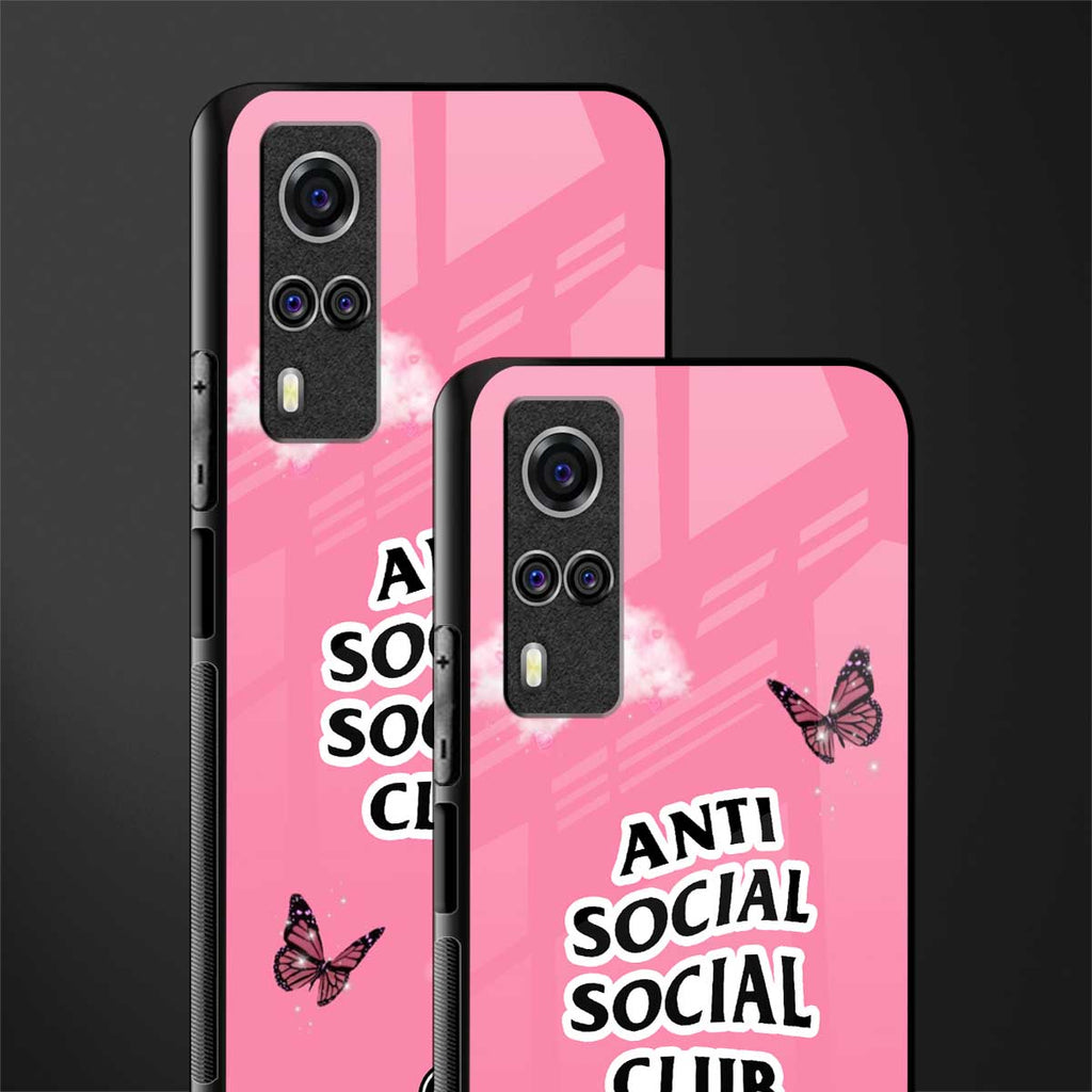 anti social social club pink edition glass case for vivo y51a image-2