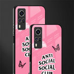 anti social social club pink edition glass case for vivo y51a image-2