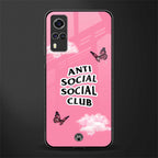 anti social social club pink edition glass case for vivo y51 image