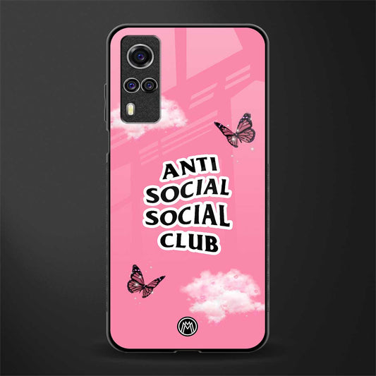 anti social social club pink edition glass case for vivo y31 image