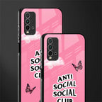 anti social social club pink edition glass case for redmi 9 power image-2
