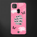 anti social social club pink edition glass case for redmi 9c image