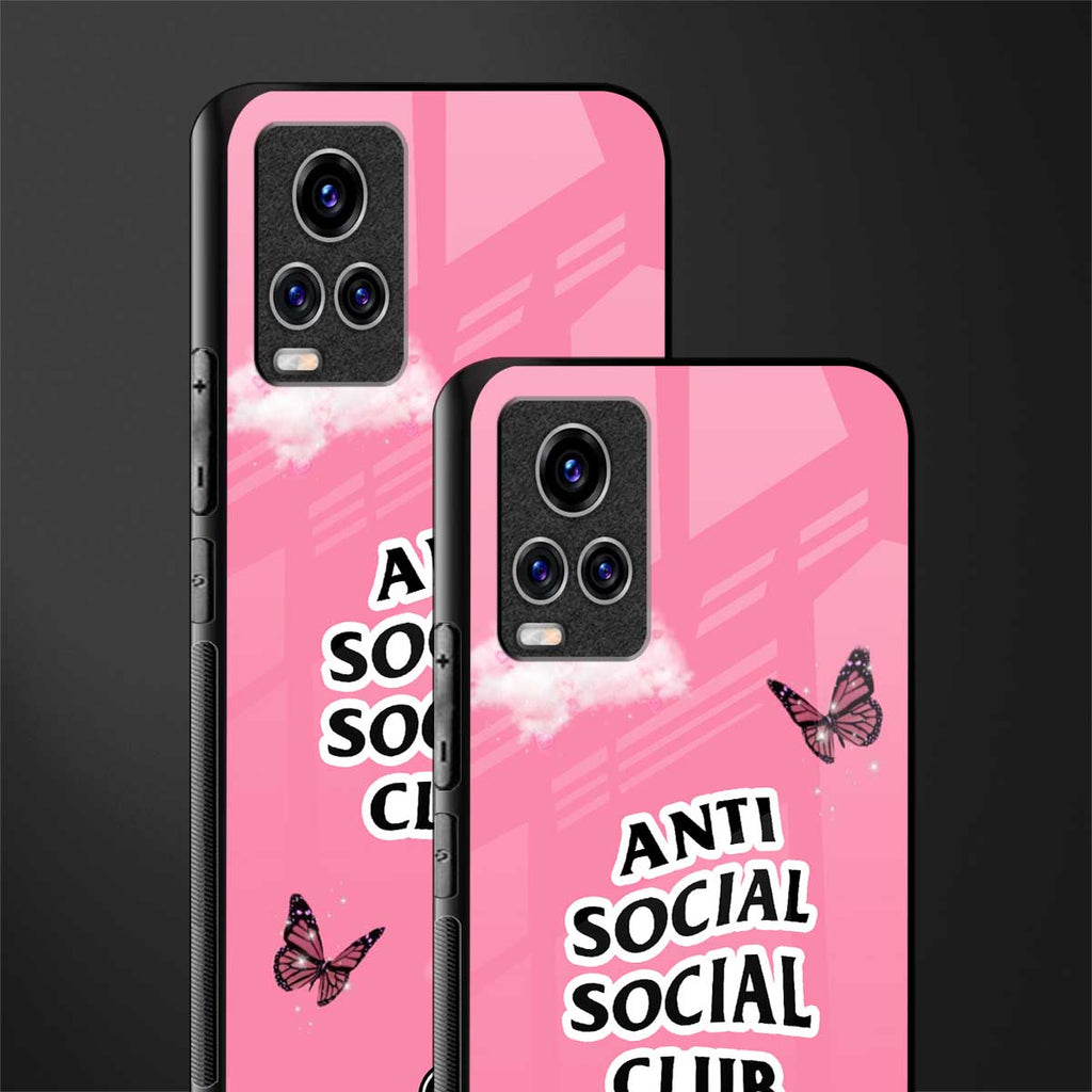 anti social social club pink edition glass case for vivo v20 pro image-2