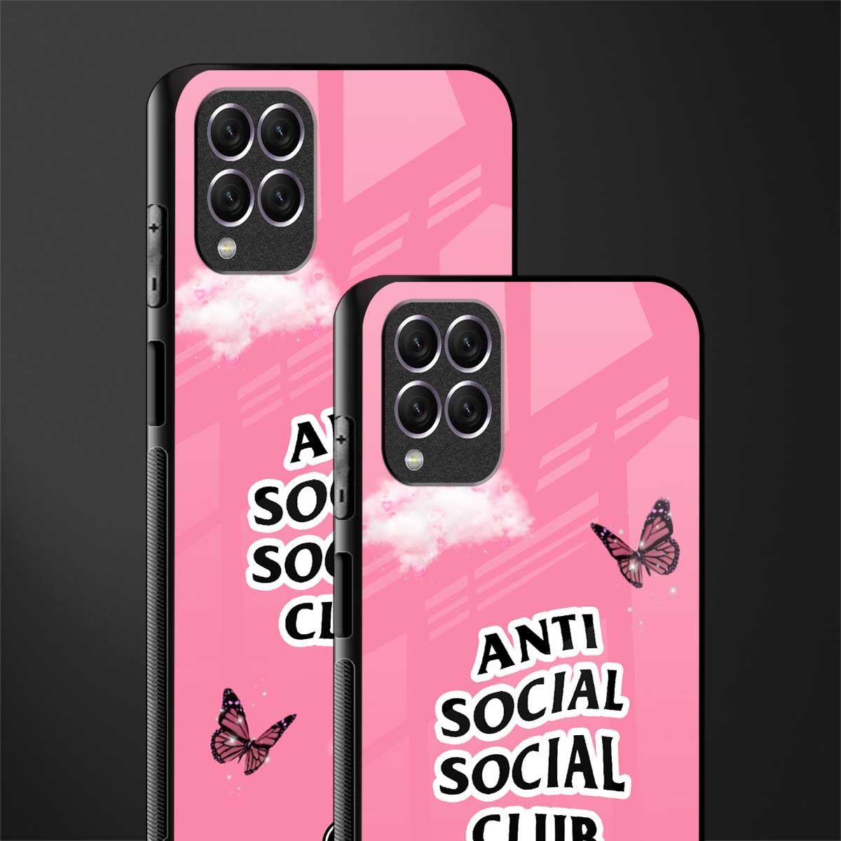 anti social social club pink edition glass case for samsung galaxy f62 image-2
