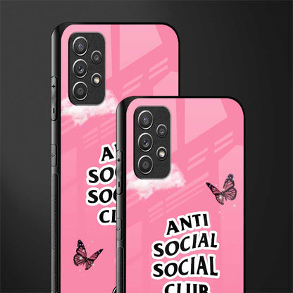 anti social social club pink edition glass case for samsung galaxy a32 4g image-2