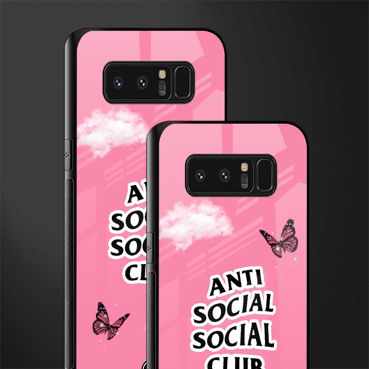 anti social social club pink edition glass case for samsung galaxy note 8 image-2