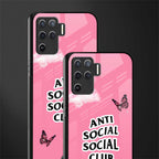 anti social social club pink edition glass case for oppo f19 pro image-2