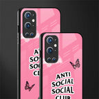 anti social social club pink edition glass case for oneplus 9 pro image-2