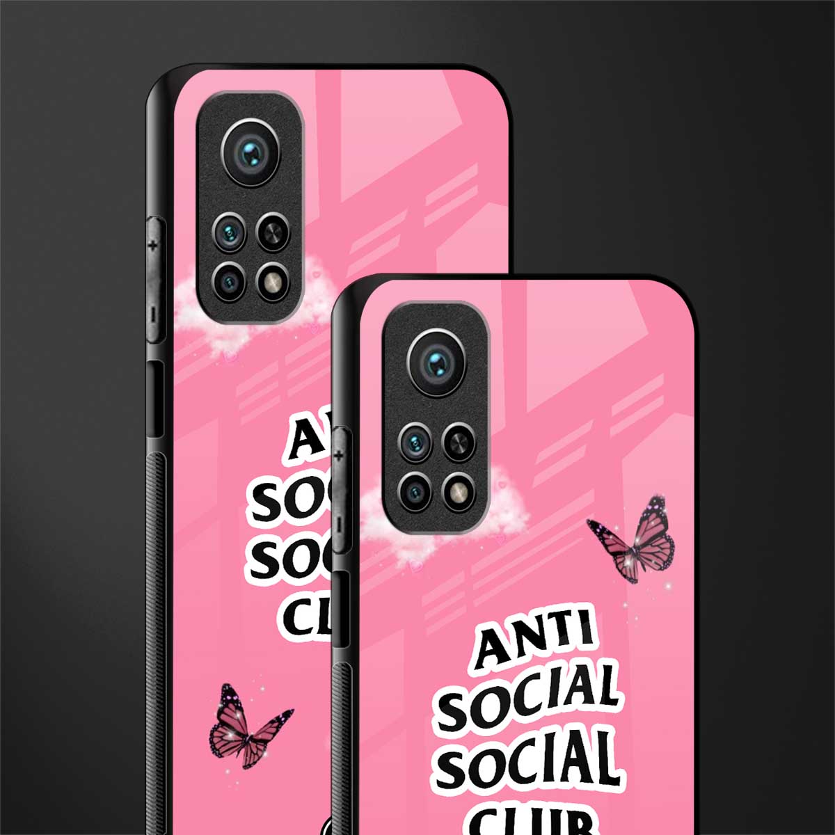 anti social social club pink edition glass case for mi 10t 5g image-2