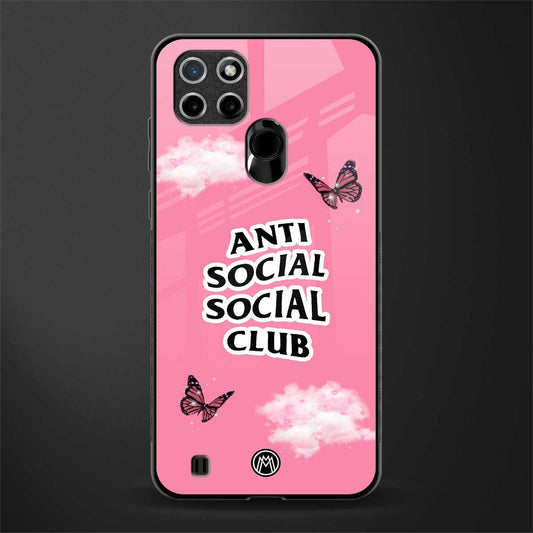 anti social social club pink edition glass case for realme c21 image