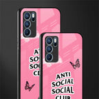 anti social social club pink edition glass case for oppo reno6 pro 5g image-2