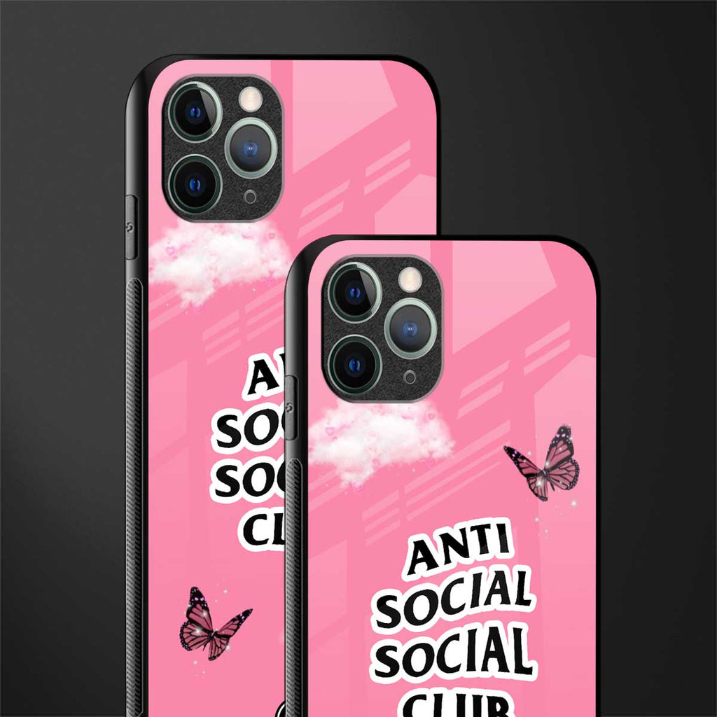 anti social social club pink edition glass case for iphone 11 pro image-2