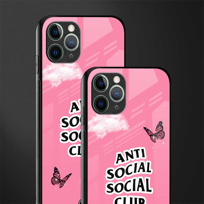 anti social social club pink edition glass case for iphone 11 pro image-2