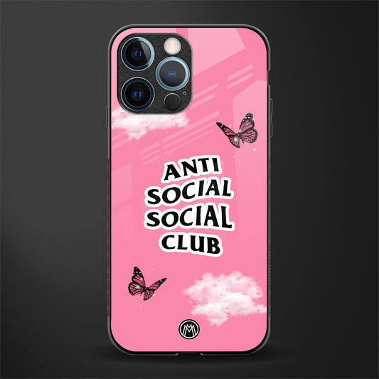 anti social social club pink edition glass case for iphone 12 pro image