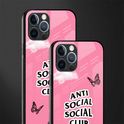 anti social social club pink edition glass case for iphone 12 pro max image-2