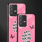 anti social social club pink edition glass case for vivo v23 pro 5g image-2
