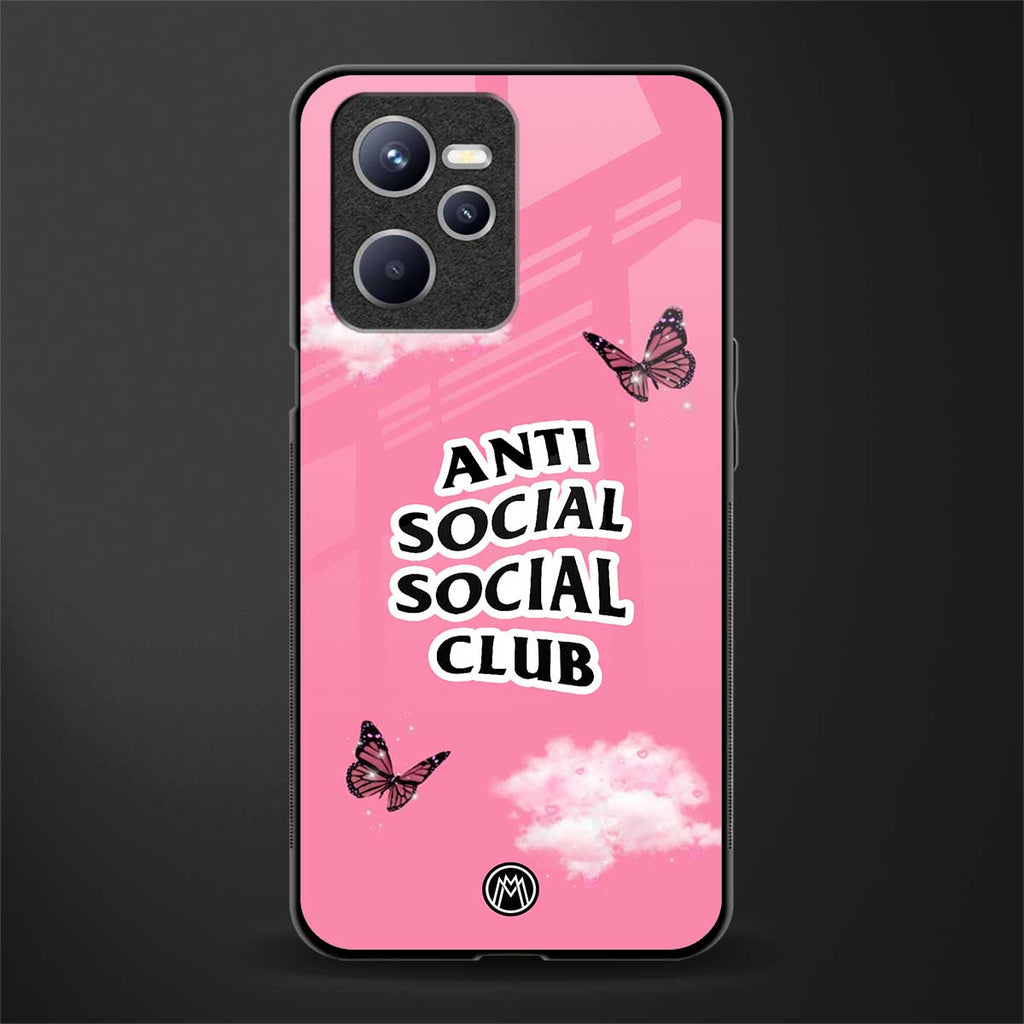 anti social social club pink edition glass case for realme c35 image