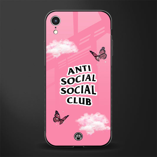 anti social social club pink edition glass case for iphone xr image