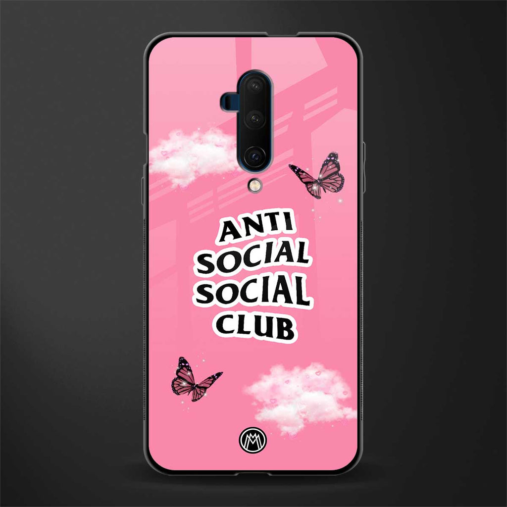anti social social club pink edition glass case for oneplus 7t pro image