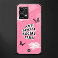 anti social social club pink edition back phone cover | glass case for oppo f21 pro 4g