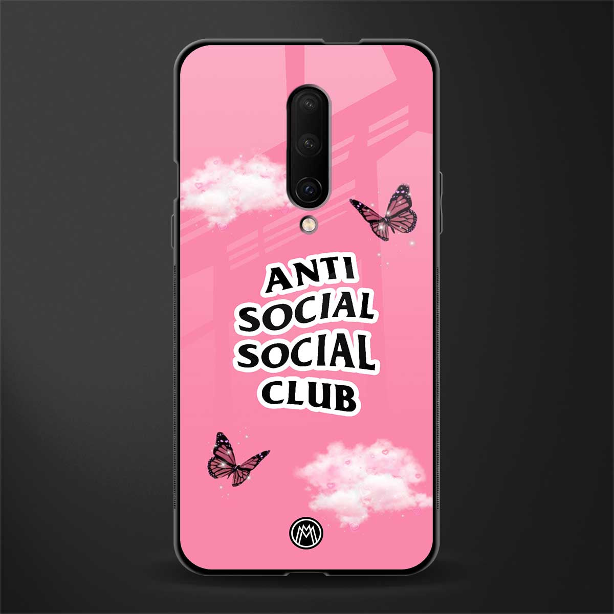 anti social social club pink edition glass case for oneplus 7 pro image