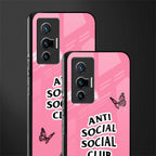 anti social social club pink edition glass case for vivo x70 image-2