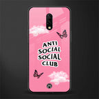 anti social social club pink edition glass case for oneplus 7 image
