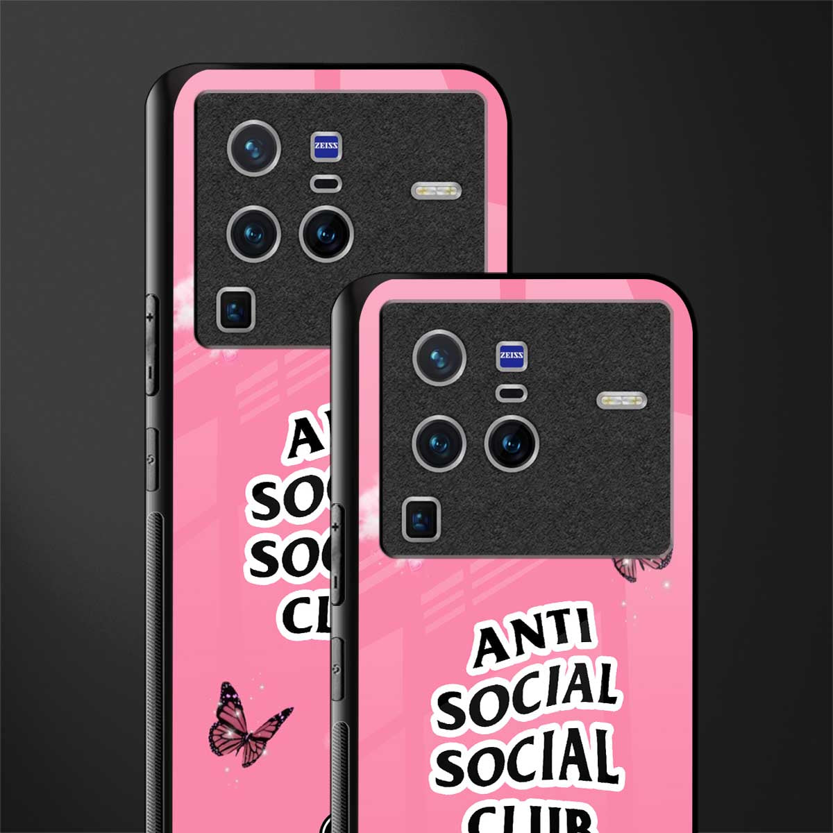 anti social social club pink edition glass case for vivo x80 pro 5g image-2