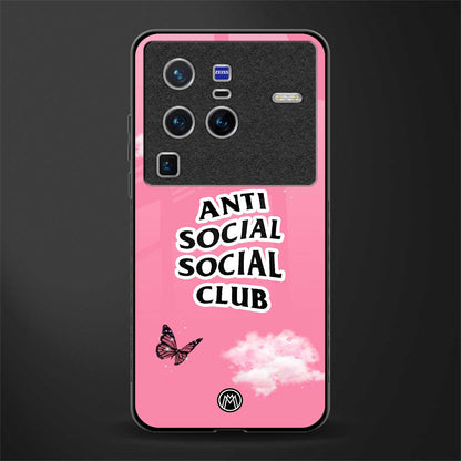 anti social social club pink edition glass case for vivo x80 pro 5g image