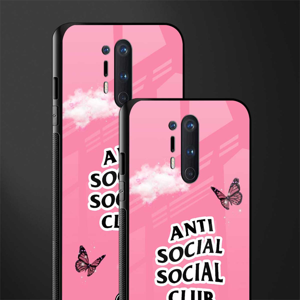 anti social social club pink edition glass case for oneplus 8 pro image-2