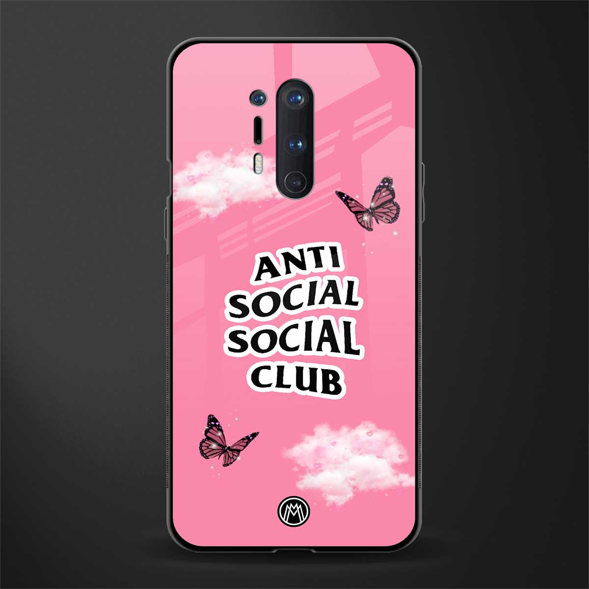 anti social social club pink edition glass case for oneplus 8 pro image
