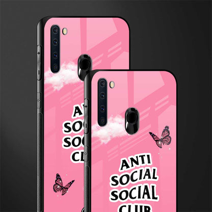 anti social social club pink edition glass case for samsung a21 image-2