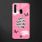 anti social social club pink edition glass case for samsung a21 image