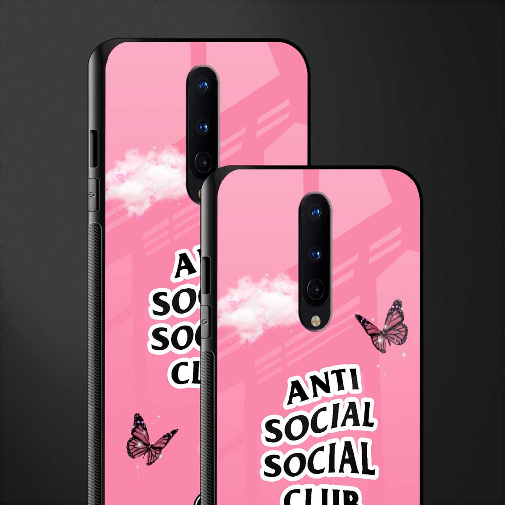 anti social social club pink edition glass case for oneplus 8 image-2