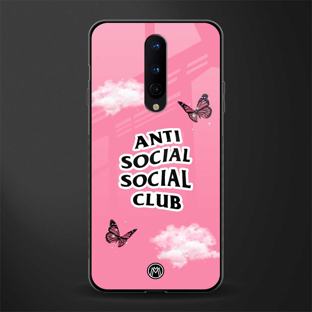 anti social social club pink edition glass case for oneplus 8 image