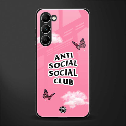 anti social social club pink edition glass case for phone case | glass case for samsung galaxy s23
