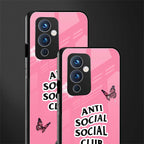 anti social social club pink edition back phone cover | glass case for oneplus 9