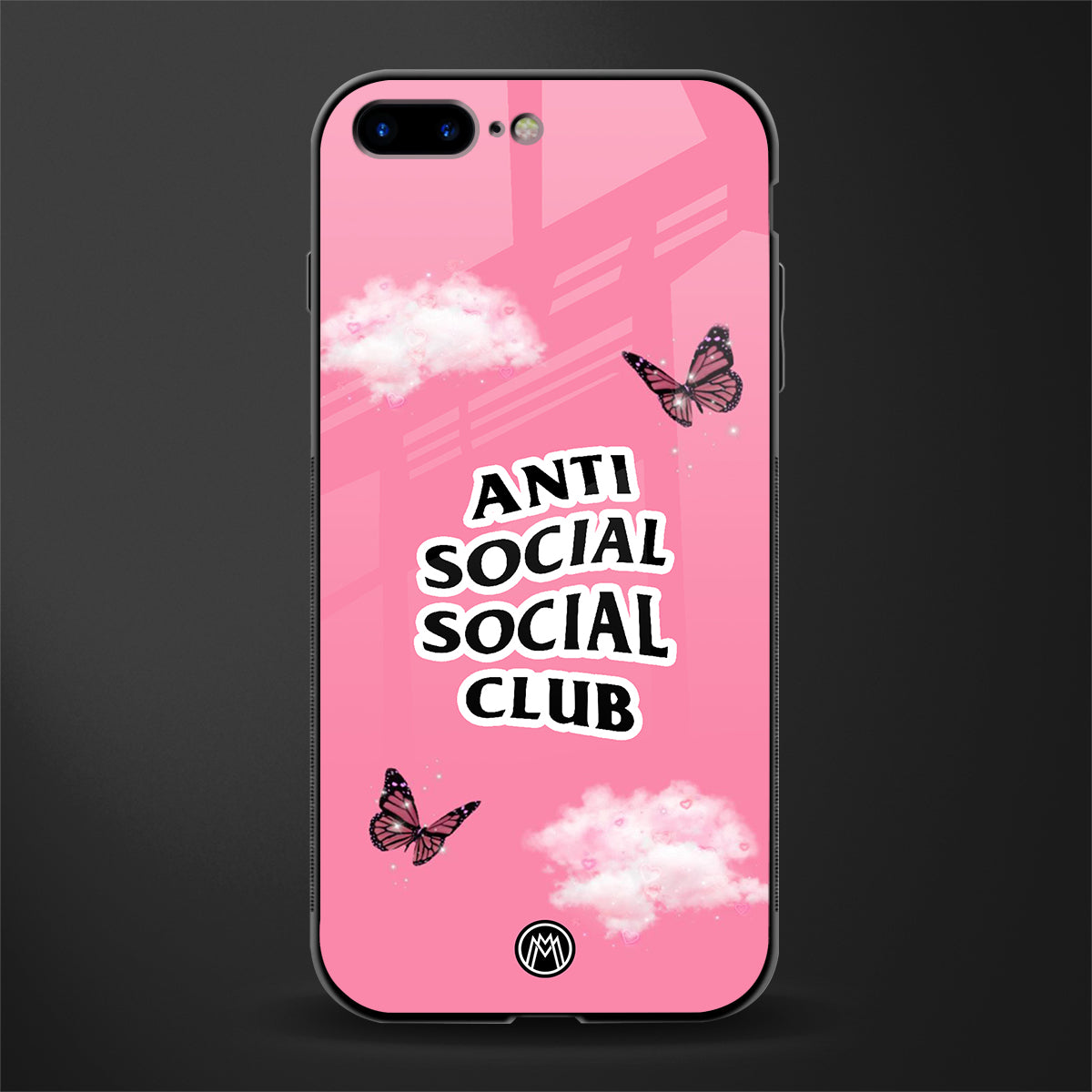 anti social social club pink edition glass case for iphone 7 plus image