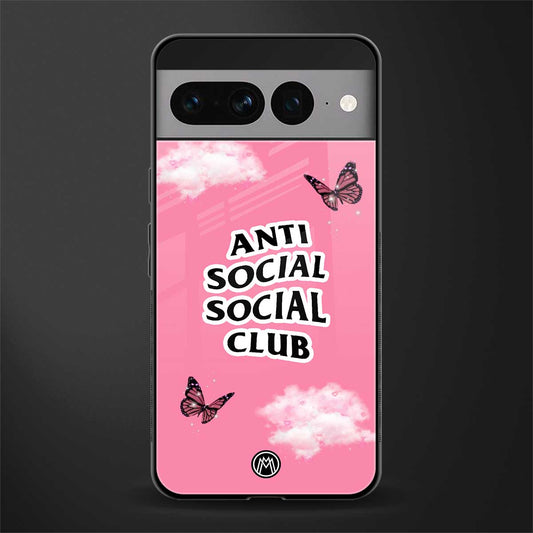 anti social social club pink edition back phone cover | glass case for google pixel 7 pro