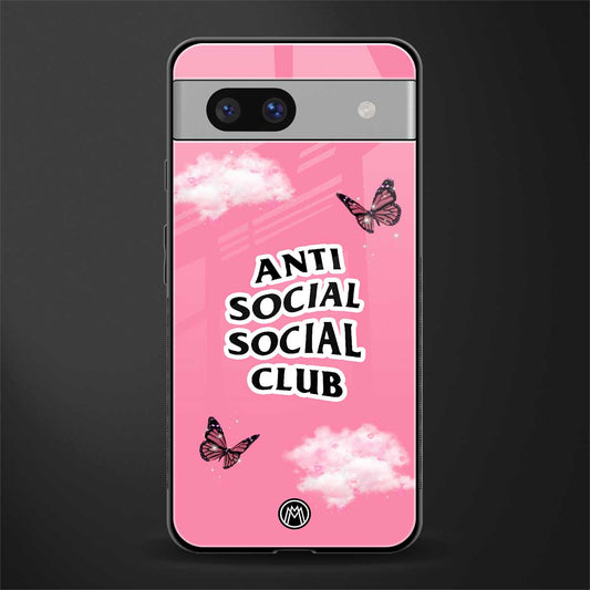 anti social social club pink edition back phone cover | glass case for Google Pixel 7A