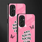 anti social social club pink edition back phone cover | glass case for samsung galaxy a14 5g