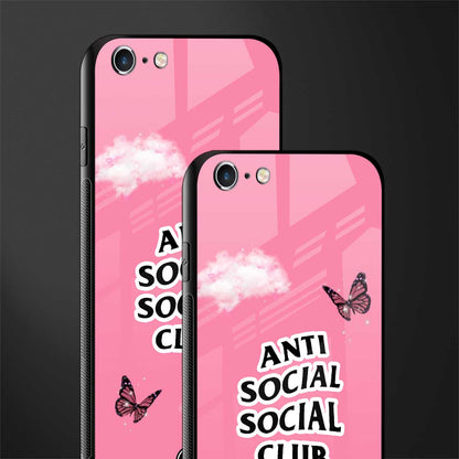 anti social social club pink edition glass case for iphone 6 image-2